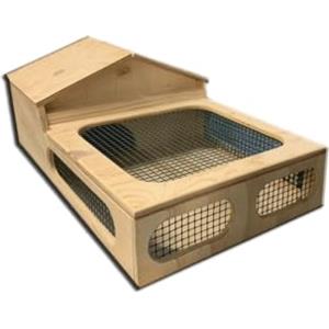 Euroshoppingonline Casetta teca terrario tartarugario casa per taratarughe tartaruga di terra rettili recinto recinzione gabbia trasportino 60x40x23h