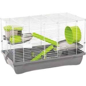 Pet's Market - Gabbia Duffy 2 per criceto cavia topo piccoli roditori accessoriata con ruota ciotola scala casetta 58X32X38 cm