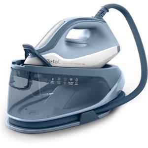Tefal Power Pro Compact 200 - Ferro da stiro a vapore, 2400 W, leggero e compatto, 120 g/min Vapore variabile 360 g/min, serbatoio acqua da 1,7 l, piastra in ceramica, anticalcare, blu/bianco