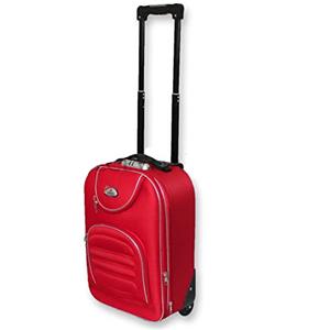 Ormi VALIGIA PICCOLA 50 CM TROLLEY BAGAGLIO A MANO RYANAIR EASY JET 2 RUOTE LOW COST TELA ECONOMICO (Rosso)