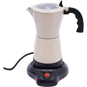DHQCQL Caffettiera elettrica da 300 ml, 480 W, 220 V, elettrica con base, caffettiera elettrica per 6 tazze, caffettiera elettrica per viaggi o campeggio (bianco)