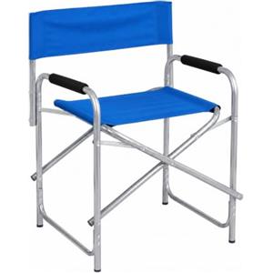 VIRSUS Sedia da regista pieghevole in tessuto e alluminio 4722, misura 55x45x80 cm, Colore Blu, Poltroncina Portatile Spiaggia, Campeggio, Giardino, Terrazza