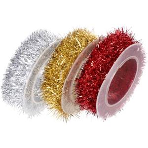 EXCEART - Ghirlanda Natalizia con Stelle filanti metallizzate, Decorazione per Albero di Natale, Feste, Capodanno, Feste, Interni ed Esterni, 1,5 m