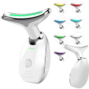 Mayeec Massaggiatore Elettrico per il Viso, Dispositivo Anti-Rughe a 7 Colori con 3 Modalità di Massaggio, Massaggiatore Viso e Collo con Vibrazione per Tonicità e Morbidezza della Pelle