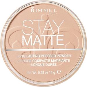 Rimmel London Cipria Compatta Stay Matte - Polvere Opacizzante a Lunga Tenuta per Pelli Grasse e Miste - Peach Glow - 14 g