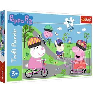 Trefl -24 Maxi Pezzi per Bambini dai 3 Anni Puzzle, 14330, Giorno Attivo di Peppa Pig, Peppa Pig