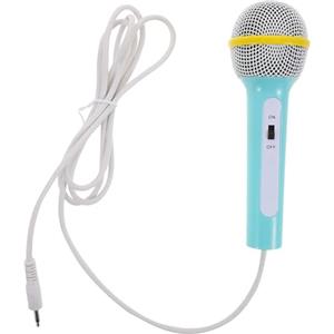 WEKAMOS Microfono Giocattolo per Jack 3,5 Mm Microfono Amplificato Portatile in Plastica Blu Strumento Musicale per Educazione Precoce e Giochi All'aperto per Canto e Riunioni Familiari