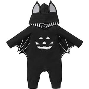 Generico Costume Halloween Pipistrello Vestito Di Halloween Bambino Cosplay Pagliaccetto Scheletro Neonati Stampa Tutine Per Bambini Manica Del Pipistrello Completini Bimbo Bimba Da Carnevale Vintage 2025