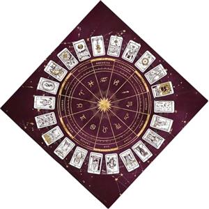 Generisch Tovaglia di tarocchi - Telo quadrato per carte tarocchi, gioco da tavolo in flanella tappetino metafisico | Per divinazione, astrologia e oracolo