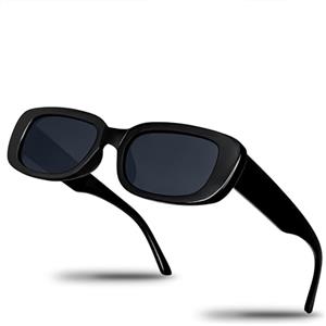 Netrox Occhiali da sole neri moderni unisex per uomo e donna con lenti UV400 polarizzate, protezione 100% UVA e UVB, montatura leggera e resistente, stile elegante per guida, viaggio, spiaggia e sport