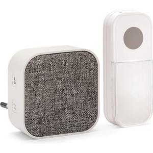 VELAMP - Campanello Senza Fili da Esterno e Interno TAYLOR AC con 1 Ricevitore a Spina da Interno, Citofono Senza Fili da Esterno Impermeabile, Portata 150m, 36 Suoni Regolabili, Spia, Campanello Casa