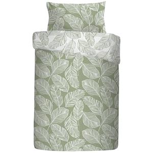 Fusion Matteo - Set copripiumino, facile da pulire, per letto singolo, colore verde