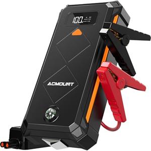 Acmount Avviatore Batteria Auto, 7000A Booster Avviatore Auto per(12L Gas/10L Diesel), Starter Batteria Portatile Jump Starter con LED/LCD Booster Avviamento