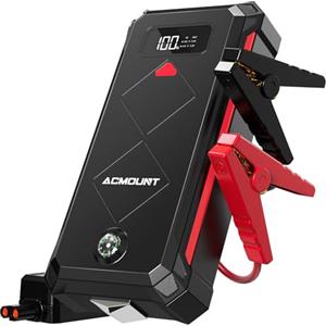 Acmount P100 Avviatore Batteria Auto, 7000A Booster Avviatore Auto per(12L Gas/10L Diesel), Starter Batteria Portatile Jump Starter con LED/LCD Booster Avviamento