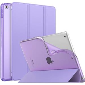 MoKo Cover per Nuovo iPad 10,2" iPad 9a generazione 2021/8a/7a Gen. 2022/2019, Custodia Ultra Sottile Leggero Tri-fold Auto Sveglia/Sonno con Retro Semi-trasparente in TPU, Lilla