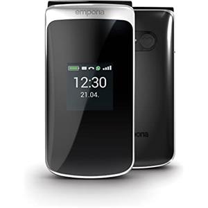 Emporia TOUCHsmart.2 - New Edition, Telefono cellulare 4G per Anziani, tasto dedicato per WhatsApp e app di messagistica, Volume alto, Display 3.25" a colori, Basetta di ricarica, Nero (Italia)