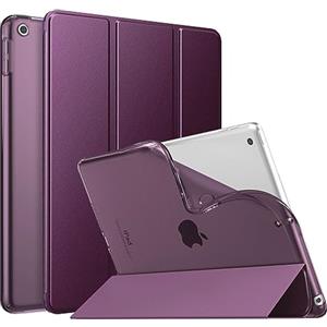 MoKo Cover per Nuovo iPad 10,2" iPad 9a Generazione 2021/8a/7a Gen. 2022/2019, Custodia Ultra Sottile Leggero Tri-Fold Auto Sveglia/Sonno con Retro Semi-Trasparente in TPU, Viola Scuro
