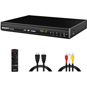 WISCENT Lettore Blu-Ray per TV, WISCENT Lettore DVD con Coassiale/HDMI/AV, ingresso USB, tutti i DVD e la regione B/2 Blue Ray Discs, Lettore Bluray Compatto Full HD 1080p (WTB-978B)