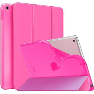 MoKo Cover per Nuovo iPad 10,2" iPad 9a generazione 2021/8a/7a Gen. 2022/2019, Custodia Ultra Sottile Leggero Tri-fold Auto Sveglia/Sonno con Retro Semi-trasparente in TPU, Pitaya Rosso