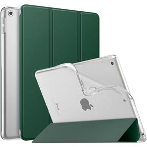 MoKo Cover per Nuovo iPad 10,2" iPad 9a generazione 2021/8a/7a Gen. 2022/2019, Custodia Ultra Sottile Leggero Tri-fold Auto Sveglia/Sonno con Retro Semi-trasparente in TPU, Pineta Verde