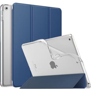 MoKo Cover per Nuovo iPad 10,2" iPad 9a generazione 2021/8a/7a Gen. 2022/2019, Custodia Ultra Sottile Leggero Tri-fold Auto Sveglia/Sonno con Retro Semi-trasparente in TPU, Grigio Blu