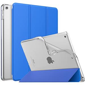 MoKo Cover per Nuovo iPad 10,2" iPad 9a Generazione 2021 / 8a Gen. 2020 / 7a Gen. 2019, Custodia Ultra Sottile Leggero Tri-Fold Auto Sveglia/Sonno con Retro Semi-Trasparente in TPU, Onda Blu