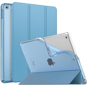 MoKo Cover per Nuovo iPad 10,2" iPad 9a generazione 2021/8a/7a Gen. 2022/2019, Custodia Ultra Sottile Leggero Tri-fold Auto Sveglia/Sonno con Retro Semi-trasparente in TPU, Blu Nebbioso