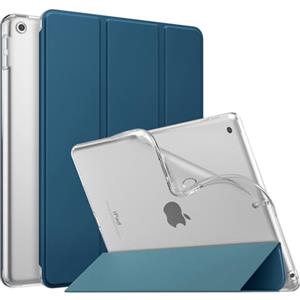 MoKo Cover per Nuovo iPad 10,2" iPad 9a generazione 2021/8a/7a Gen. 2022/2019, Custodia Ultra Sottile Leggero Tri-fold Auto Sveglia/Sonno con Retro Semi-trasparente in TPU, Blu Cobalto