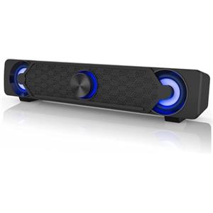 Smalody Altoparlanti PC, USB Soundbar, Altoparlante da Gioco Con Fantastiche Luci LED, Altoparlante Multimediale Perfetto per Giochi per PC, Computer, Desktop, Laptop
