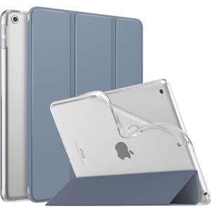 MoKo Cover per Nuovo iPad 10,2" iPad 9a generazione 2021/8a/7a Gen. 2022/2019, Custodia Ultra Sottile Leggero Tri-fold Auto Sveglia/Sonno con Retro Semi-trasparente in TPU, Viola Grigio