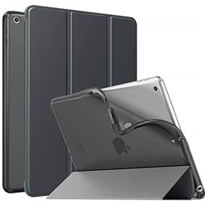 MoKo Cover per Nuovo iPad 10,2" iPad 9a generazione 2021 / 8a Gen. 2020 / 7a Gen. 2019, Custodia Ultra Sottile Leggero Tri-fold Auto Sveglia/Sonno con Retro Semi-trasparente in TPU, Grigio Siderale