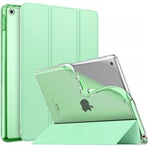 MoKo Cover per Nuovo iPad 10,2" 9a Gen. 2021 / 8a Gen. 2020 / iPad 7a Gen. 2019, Custodia Ultra Sottile Leggero Tri-Fold Auto Sveglia/Sonno con Retro Semi-Trasparente in TPU, Verde