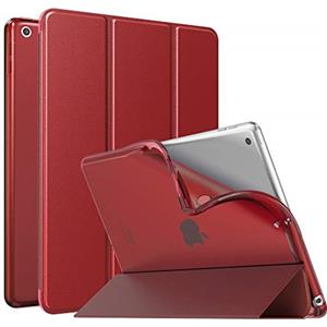 MoKo Cover per Nuovo 10,2" iPad 9 2021/8 2020 / iPad 7 2019, Custodia Ultra Sottile Leggero Tri-Fold Auto Sveglia/Sonno con Retro Semi-Trasparente in TPU per iPad 10.2 Pollici - Rosso
