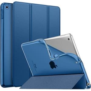 MoKo Cover per Nuovo iPad 10,2" iPad 9a Gen. 2021/8a Gen. 2020/7a Gen. 2019, Custodia Ultra Sottile Leggero Tri-fold Auto Sveglia/Sonno con Retro Semi-trasparente in TPU, Blu Mare Scuro