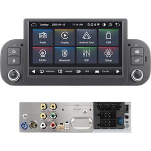 MAVYULQEF Autoradio Linux Plug & Play con Connettore Originale per Fiat Panda 2013-2025, Wireless CarPlay Android Auto, Bluetooth Vivavoce, RDS, FM/AM, USB