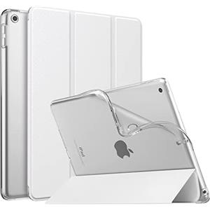 MoKo Cover per Nuovo iPad 10,2" iPad 9a Generazione 2021/8a/7a Gen. 2022/2019, Custodia Ultra Sottile Leggero Tri-Fold Auto Sveglia/Sonno con Retro Semi-Trasparente in TPU, Bianco