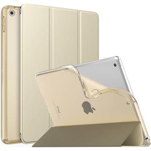 MoKo Cover per Nuovo iPad 10,2" iPad 9a generazione 2021/8a/7a Gen. 2022/2019, Custodia Ultra Sottile Leggero Tri-fold Auto Sveglia/Sonno con Retro Semi-trasparente in TPU, Oro Champagne