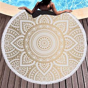LXTOPN Telo Mare Microfibra, Telo da mare motivo mandala, da usare come arazzo, telo da mare, tappetino per yoga,150 cm(Y8)