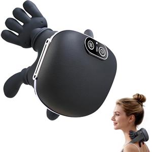 CRECAD Massaggiatore Cervicale 4D Riscaldante - Mano Massaggio Elettrico Collo con Manine con 3 Livelli di Intensità e 2 di Calore - Massaggiante Schiena in Casa Ufficio o Auto Regalo per Uomo Donna