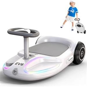 EVERCROSS EV6 Macchina Elettrica per Bambini, 4-in-1 Ricaricabile Auto Elettrica, 3 Velocità, Motore Brushless 90W, Anti-Ribaltamento, Luci LED & Bluetooth, Monopattino Pieghevole con Sterzo 360°