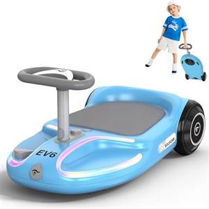 EVERCROSS EV6 Macchina Elettrica per Bambini, 4-in-1 Ricaricabile Auto Elettrica, 3 Velocità, Motore Brushless 90W, Anti-Ribaltamento, Luci LED & Bluetooth, Monopattino Pieghevole con Sterzo 360°