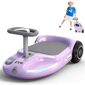 EVERCROSS EV6 Macchina Elettrica per Bambini, 4-in-1 Ricaricabile Auto Elettrica, 3 Velocità, Motore Brushless 90W, Anti-Ribaltamento, Luci LED & Bluetooth, Monopattino Pieghevole con Sterzo 360°