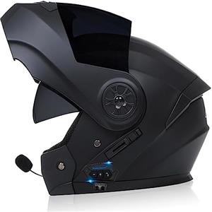 Casco Modulare Bluetooth, Casco da Moto Integrale Omologato ECE, Casco Modulare con Doppia Visiera di Comunicazione Interfono Integrato, per Adulti, Donne E Uomini Adulti Casco