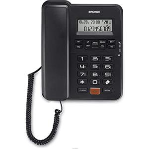 Brondi Chi Parla Brondi Office Desk - Telefono Da Ufficio Con Filo E Display, Nero