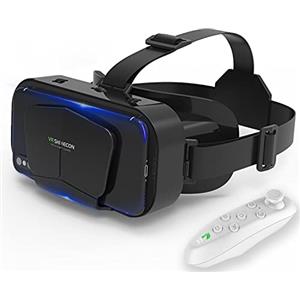 Cutebe Occhiali VR, Realtà Virtuale 3D, Realtà Virtuale per Film e Giochi 3D, per Smartphone 4.7-7 Pollici [con controller]-Nero