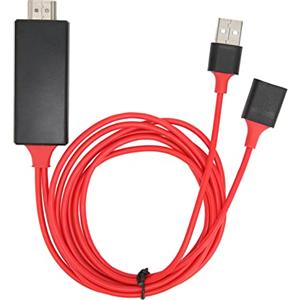Yunseity Cavo per Proiettore da Smartphone a HDMI, Adattatore per Mirroring da Telefono a TV 1080P, Cavo per Collegare Il Telefono alla TV, per Android, iOS, per (Rosso)