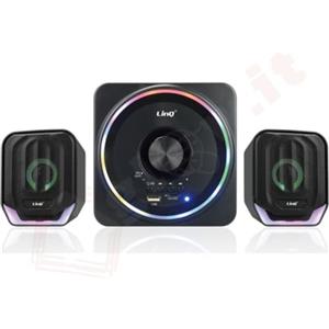 Aglow.it Casse Bluetooth 2.1 Altoparlante per televisore e computer con subwoofer, sistema audio gaming alta escursione, alimentato USB AUX da 3.5 mm, per desktop, laptop, tablet, con luci RGB LED (1058)
