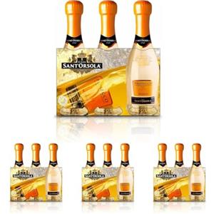 Sant'Orsola - Mini Bottiglie Prosecco D.O.C. Millesimato Extra Dry, da Uva Glera, Gusto Fresco con Note Fruttate, 3x200 ml (Confezione da 4)