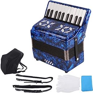 Vvikizy Fisarmonica a 22 Tasti e 8 Bassi, Fisarmonica a Mano per Principianti, Strumenti Musicali a Fisarmonica Professionali Dotati di Ance Premium e Cinghie Regolabili per Performance