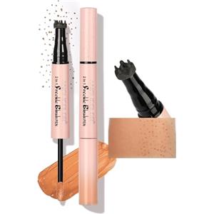 Anglicolor Lentiggini Finte 2 in 1 con Fard,Naturale,Impermeabile,Facile da Usare,Controllo Delle Dimensioni Delle Lentiggini,Trucco Effetto Baciato Dal Sole (02#Mocha Brown 1ml+Coral Orange 2.8ml)